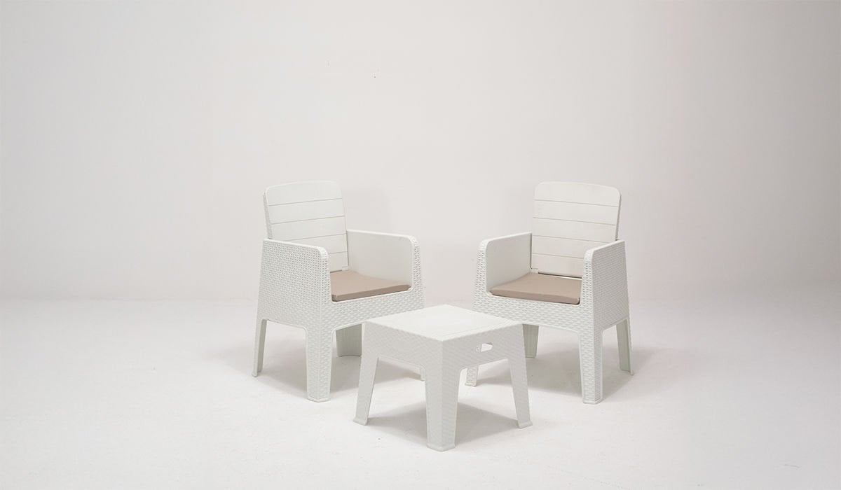 Apex Lüx Beyaz Bahçe Takımı ( 1+1 S)