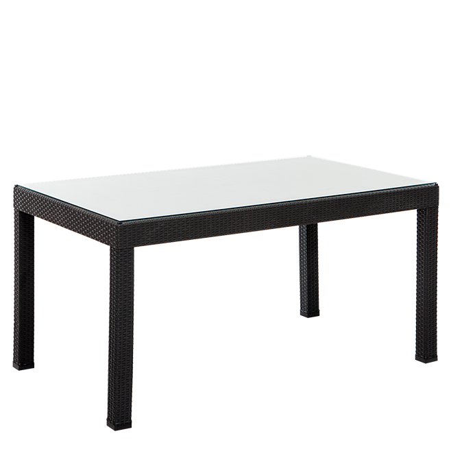 Rattan 90x150 Camlı Masa - Antrasit