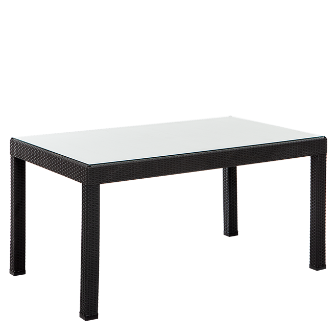 Rattan 90x150 Camlı Masa - Antrasit