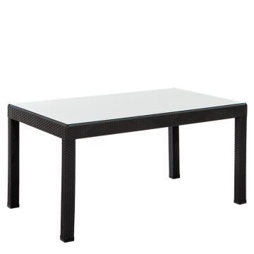 Rattan 90x150 Camlı Masa - Antrasit