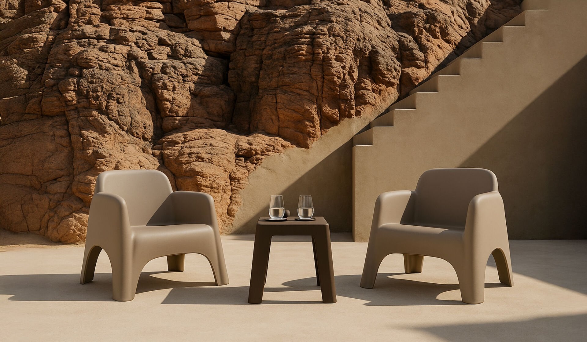 Şile Bahçe Oturma Grubu 1+1+S (Cappucino)