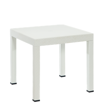 Rattan Kare Masa - Beyaz