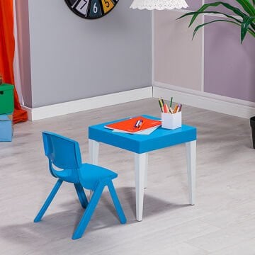 Junior Kare Çocuk Aktivite Masa Seti 2 - Mavi Mavi