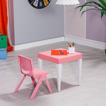 Junior Kare Çocuk Aktivite Masa Seti 2 - Pembe Mavi