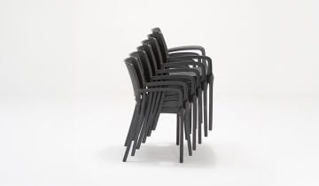 Rattan Sandalye Lüx Antrasit (Kollu-2 Adet)