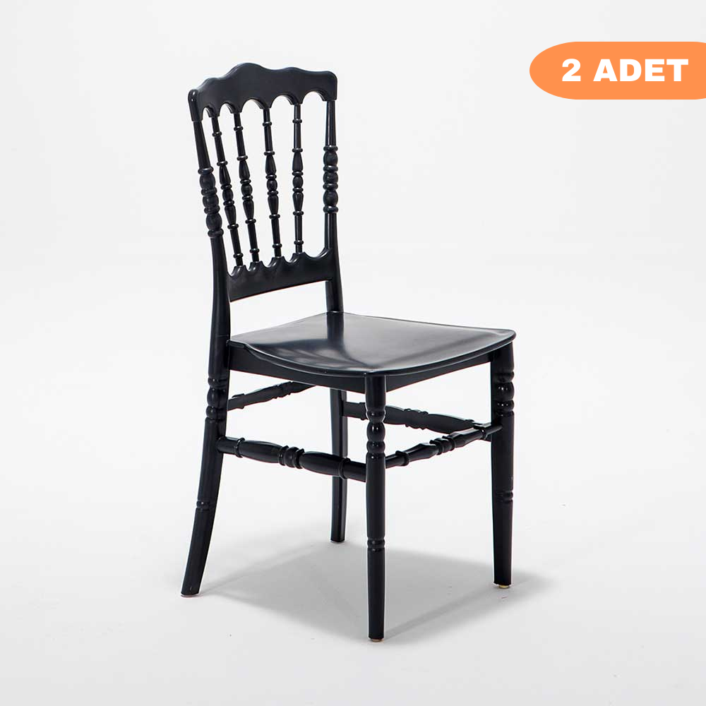 2 Adet Siyah Pratik Sandalye / Balkon-bahçe-mutfak