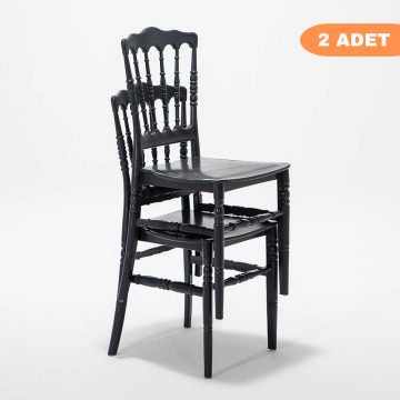 2 Adet Siyah Pratik Sandalye / Balkon-bahçe-mutfak