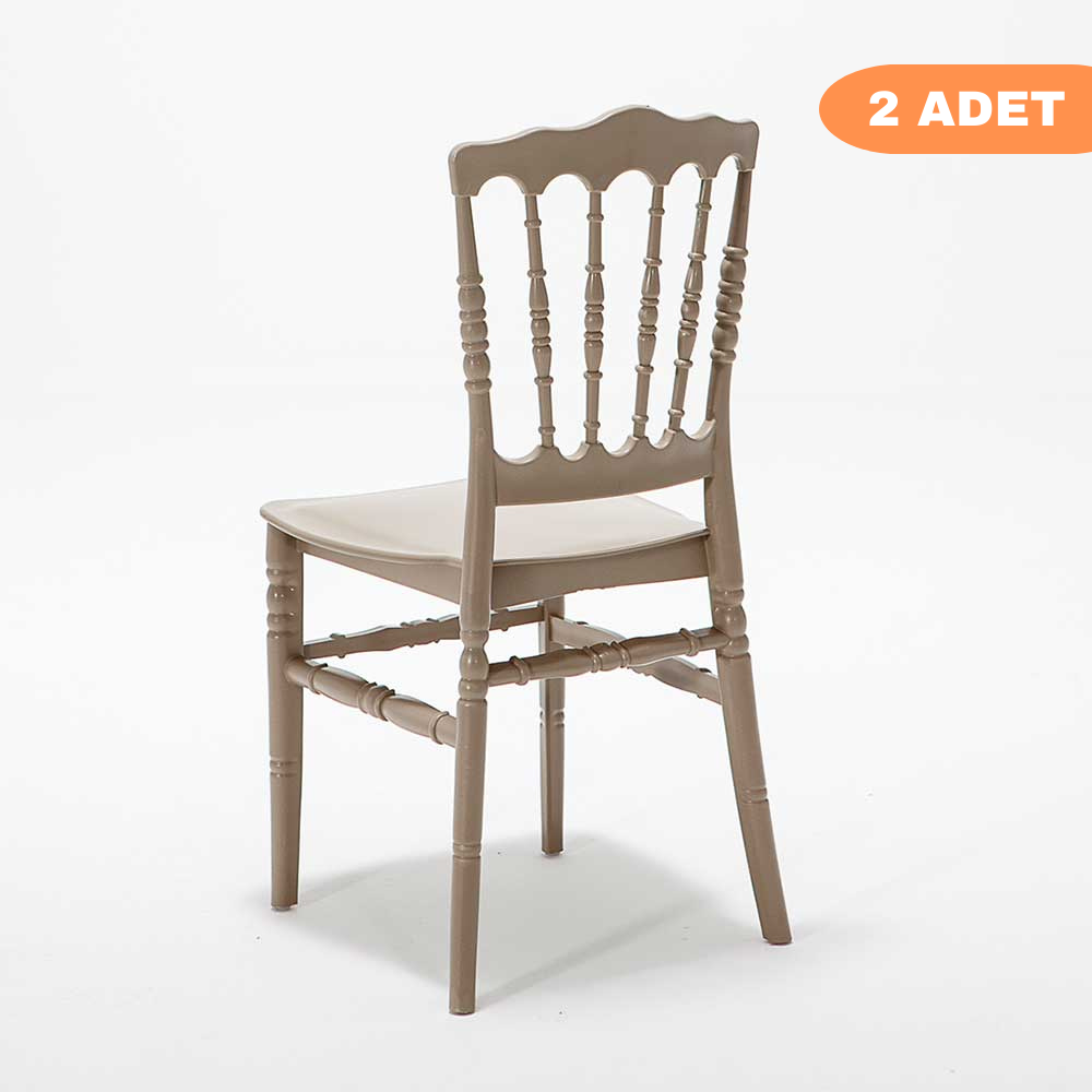 2 Adet Napolyon Cappucino Pratik Sandalye / Balkon-bahçe-mutfak