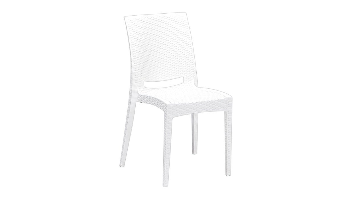 Rattan Sandalye Beyaz (4 Adet)