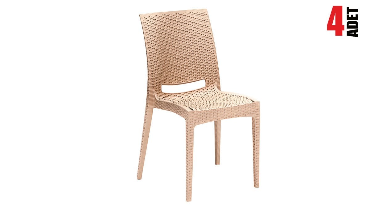 Rattan Sandalye Cappucino (4 Adet)
