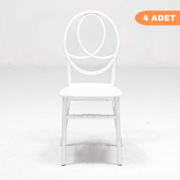 4 Adet Phoenix Beyaz Sandalye / Balkon-bahçe-mutfak