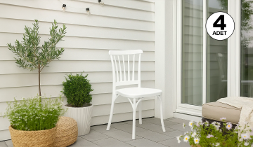 4 Adet Violet Beyaz Sandalye / Balkon-bahçe-mutfak