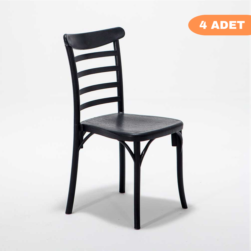 4 Adet Efes Siyah Sandalye / Balkon-bahçe-mutfak