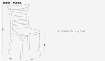 4 Adet Efes Beyaz Sandalye / Balkon-bahçe-mutfak