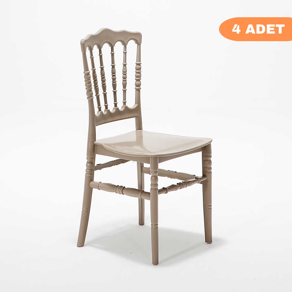 4 Adet Napolyon Cappucino Sandalye / Balkon-bahçe-mutfak