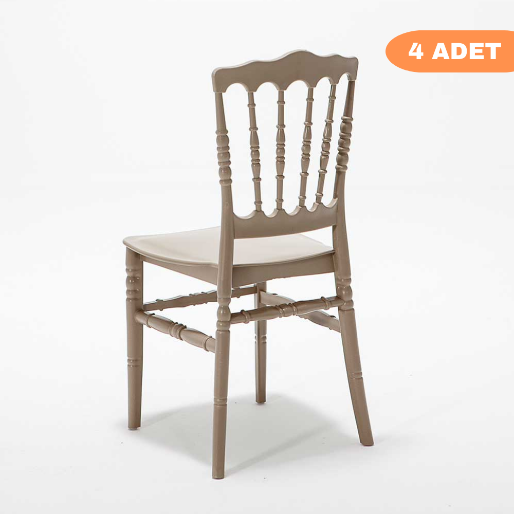 4 Adet Napolyon Cappucino Sandalye / Balkon-bahçe-mutfak