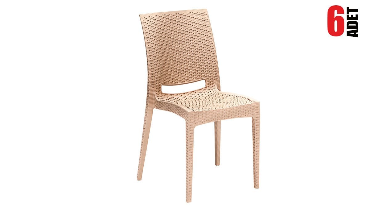 Rattan Sandalye Cappucino (6 Adet)