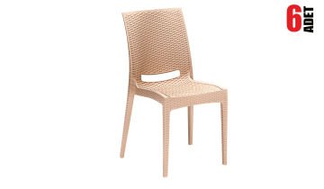 Rattan Sandalye Cappucino (6 Adet)
