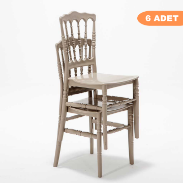 6 Adet Napolyon Cappucino Sandalye / Balkon-bahçe-mutfak