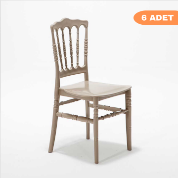 6 Adet Napolyon Cappucino Sandalye / Balkon-bahçe-mutfak