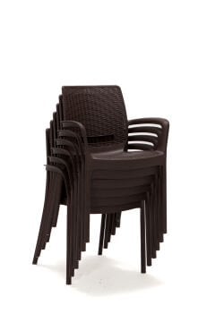 Rattan Lüx Dikdörtgen Kahve Masa Takımı Bahçe&balkon