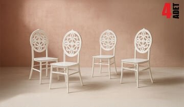 4 Adet Venüs Sandalye Beyaz - Mutfak / Balkon / Bahçe Sandalyesi