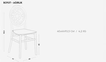 Venüs Siyah Sandalye (4 Adet)