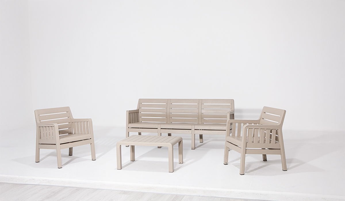 Lara Mindersiz / 3 1 1 S Bahçe Takımı Balkon - Bahçe - Teras Mobilyası / Cappucino