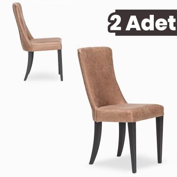 Milano 2 Adet Yemek-Mutfak-Salon Sandalyesi / Kahve