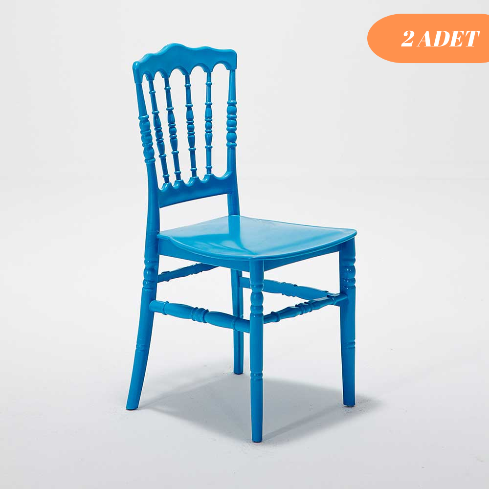 2 Adet Napolyon Sandalye - Mavi
