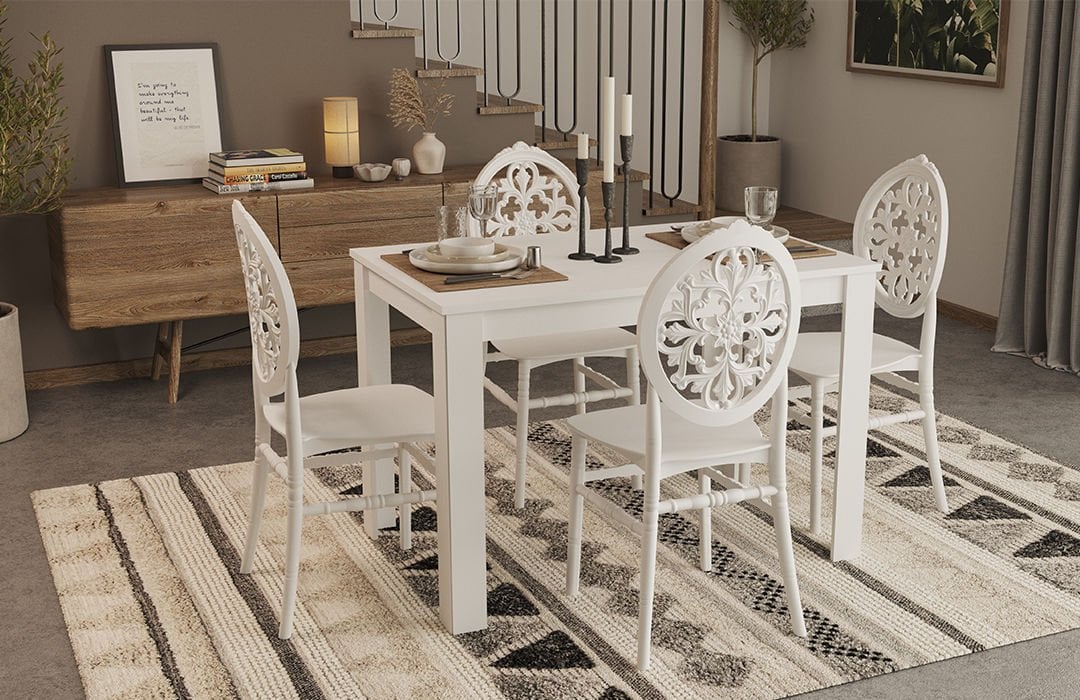 Arda / Venüs  Mutfak Masa Takımı - Beyaz