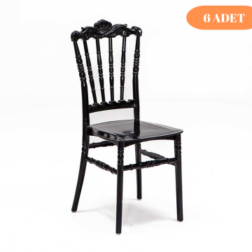 6 Adet Artemis Sandalye - Siyah