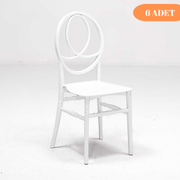 6 Adet Phoenix Beyaz Sandalye / Balkon-bahçe-mutfak