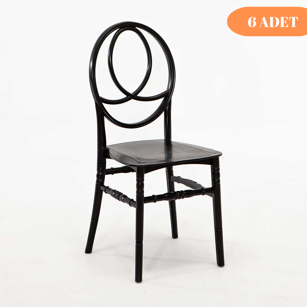6 Adet Phoenix Siyah Sandalye / Balkon-bahçe-mutfak