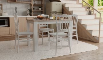 Grande Masa Napolyon Sandalye (4 Adet-Beyaz)