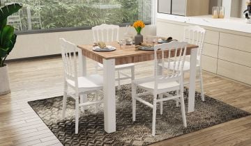 Grande Masa Napolyon Sandalye (4 Adet-Beyaz)