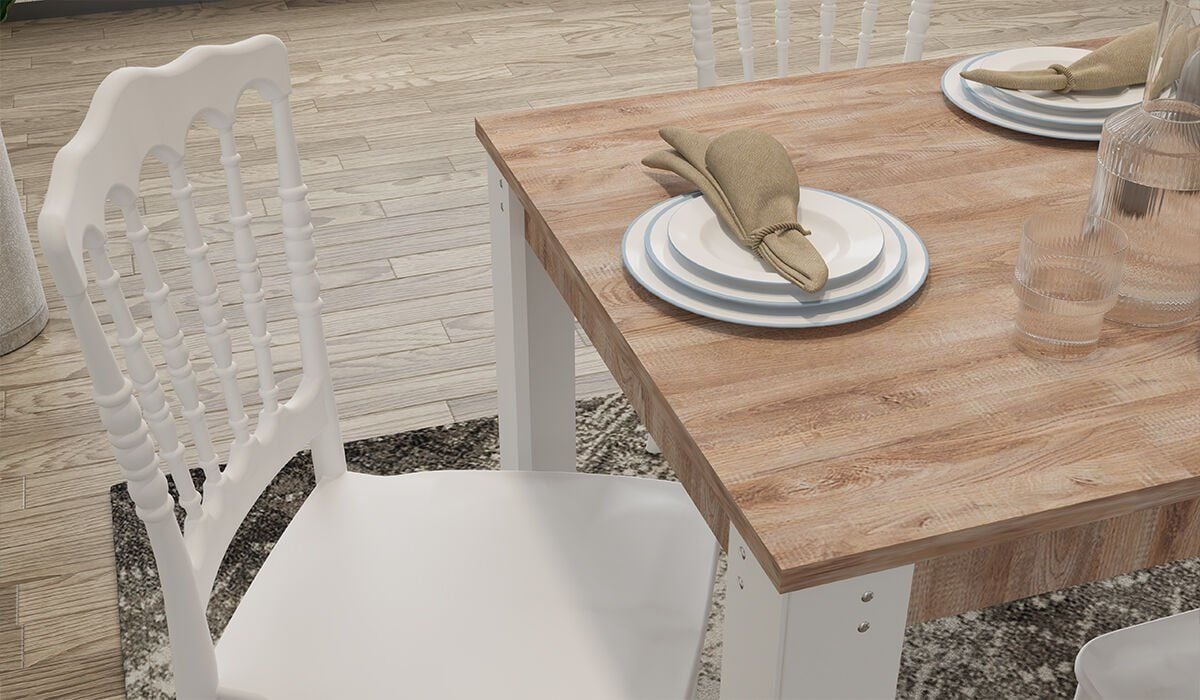 Grande Masa Napolyon Sandalye (4 Adet-Beyaz)