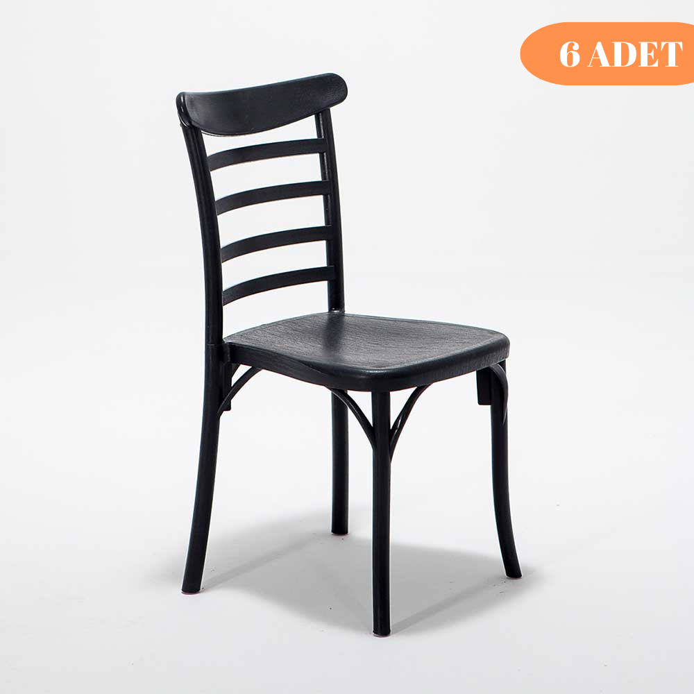 6 Adet Efes Siyah Sandalye / Balkon-bahçe-mutfak