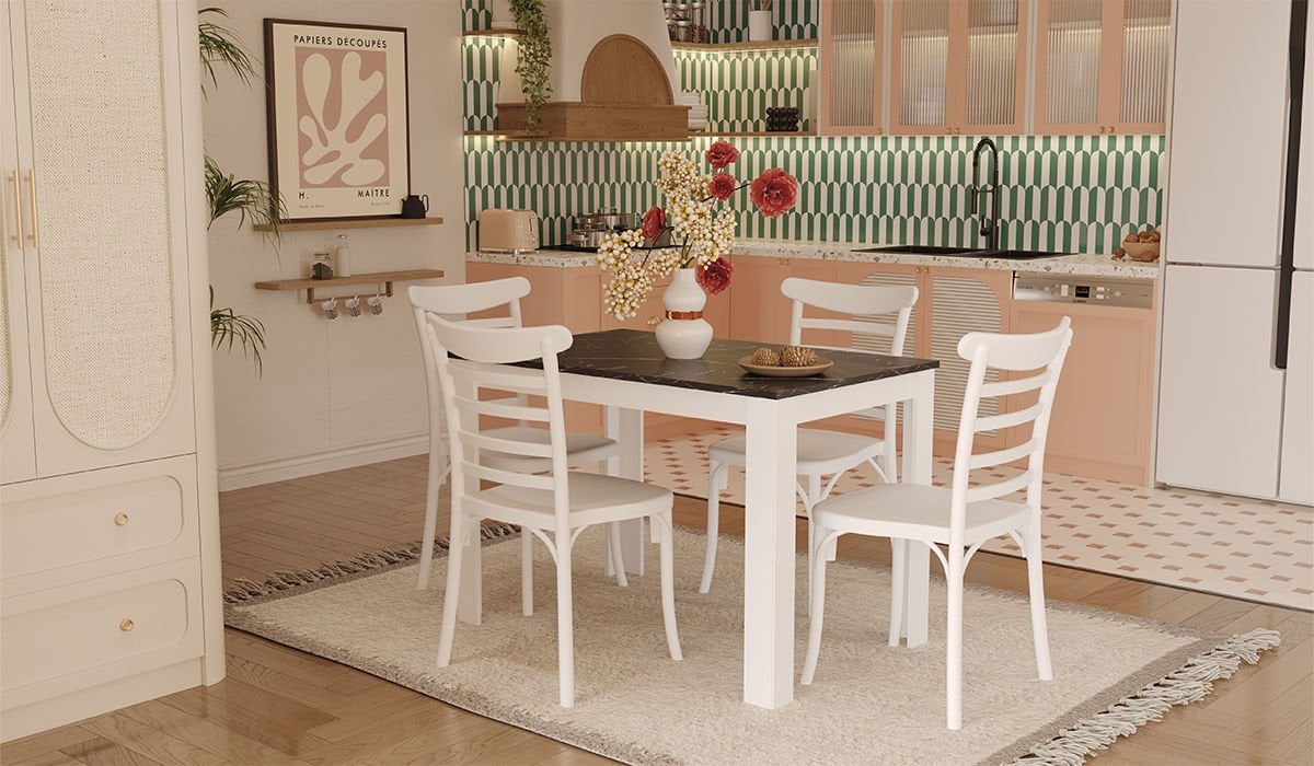 Mirage / Efes Mutfak Masa Takımı - Beyaz