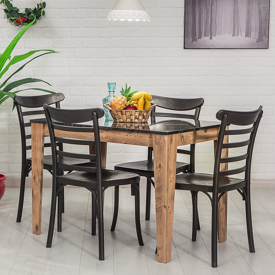 Avrupa / Efes Mutfak Masa Takımı - Siyah