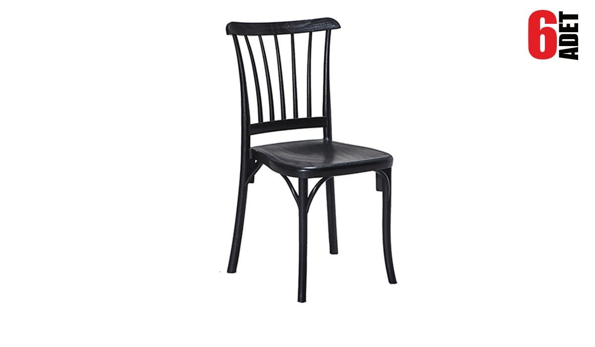 6 Adet Violet Siyah Sandalye / Balkon-bahçe-mutfak